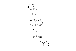 2-[[7-(1,3-benzodioxol-5-yl)thiazolo[4,5-d]pyridazin-4-yl]thio]-N-(tetrahydrofurfuryl)acetamide