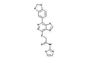 2-[[7-(1,3-benzodioxol-5-yl)thiazolo[4,5-d]pyridazin-4-yl]thio]-N-thiazol-2-yl-acetamide