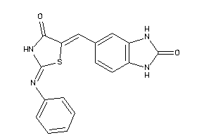 Image of 5-[(2-keto-1,3-dihydrobenzimidazol-5-yl)methylene]-2-phenylimino-thiazolidin-4-one