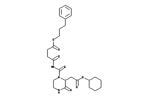 4-[[2-[2-(cyclohexoxy)-2-keto-ethyl]-3-keto-piperazine-1-carbothioyl]amino]-4-keto-butyric Acid 3-phenylpropyl Ester