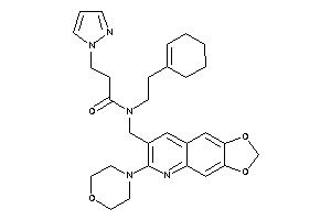 Image of N-(2-cyclohexen-1-ylethyl)-N-[(6-morpholino-[1,3]dioxolo[4,5-g]quinolin-7-yl)methyl]-3-pyrazol-1-yl-propionamide
