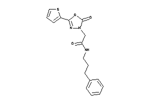Image of 2-[2-keto-5-(2-thienyl)-1,3,4-oxadiazol-3-yl]-N-(3-phenylpropyl)acetamide