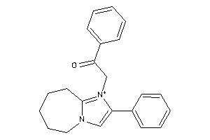 1-phenyl-2-(2-phenyl-6,7,8,9-tetrahydro-5H-imidazo[1,2-a]azepin-1-ium-1-yl)ethanone