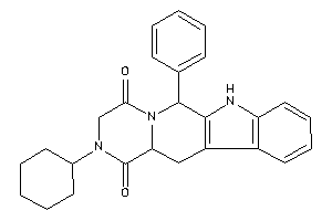 Image of 2-cyclohexyl-6-phenyl-6,7,12,12a-tetrahydro-3H-pyrazino[1,2-b]$b-carboline-1,4-quinone