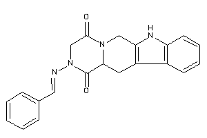 Image of 2-(benzalamino)-6,7,12,12a-tetrahydro-3H-pyrazino[1,2-b]$b-carboline-1,4-quinone
