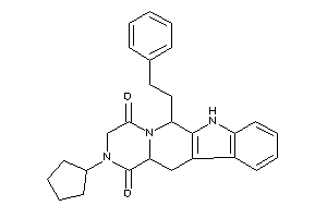 2-cyclopentyl-6-phenethyl-6,7,12,12a-tetrahydro-3H-pyrazino[1,2-b]$b-carboline-1,4-quinone