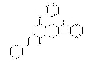 2-(2-cyclohexen-1-ylethyl)-6-phenyl-6,7,12,12a-tetrahydro-3H-pyrazino[1,2-b]$b-carboline-1,4-quinone