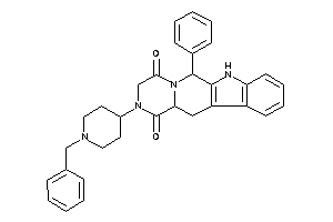 Image of 2-(1-benzyl-4-piperidyl)-6-phenyl-6,7,12,12a-tetrahydro-3H-pyrazino[1,2-b]$b-carboline-1,4-quinone