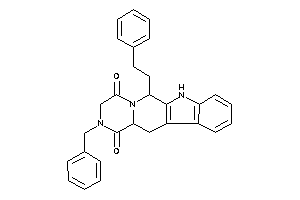 Image of 2-benzyl-6-phenethyl-6,7,12,12a-tetrahydro-3H-pyrazino[1,2-b]$b-carboline-1,4-quinone