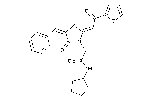 2-[5-benzal-2-[2-(2-furyl)-2-keto-ethylidene]-4-keto-thiazolidin-3-yl]-N-cyclopentyl-acetamide
