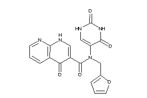 Image of N-(2,4-diketo-1H-pyrimidin-5-yl)-N-(2-furfuryl)-4-keto-1H-1,8-naphthyridine-3-carboxamide