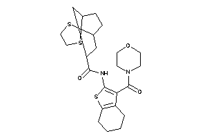 Image of N-[3-(morpholine-4-carbonyl)-4,5,6,7-tetrahydrobenzothiophen-2-yl]spiro[1,3-dithiolane-2,8'-bicyclo[3.2.1]octane]-3'-carboxamide