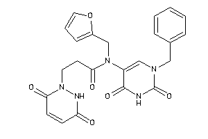N-(1-benzyl-2,4-diketo-pyrimidin-5-yl)-3-(3,6-diketo-1H-pyridazin-2-yl)-N-(2-furfuryl)propionamide