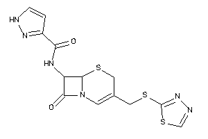 Image of N-[8-keto-3-[(1,3,4-thiadiazol-2-ylthio)methyl]-5-thia-1-azabicyclo[4.2.0]oct-2-en-7-yl]-1H-pyrazole-3-carboxamide