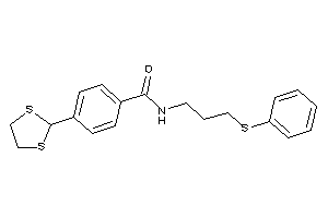 4-(1,3-dithiolan-2-yl)-N-[3-(phenylthio)propyl]benzamide