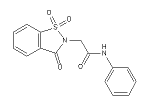 Image of N-phenyl-2-(1,1,3-triketo-1,2-benzothiazol-2-yl)acetamide