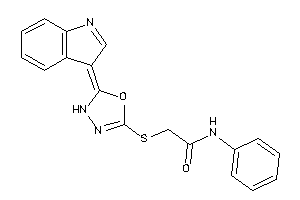 2-[(2-indol-3-ylidene-3H-1,3,4-oxadiazol-5-yl)thio]-N-phenyl-acetamide