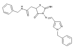 Image of N-benzyl-2-[3-[(1-benzylpyrazol-4-yl)methyleneamino]-2-imino-4-keto-thiazolidin-5-yl]acetamide