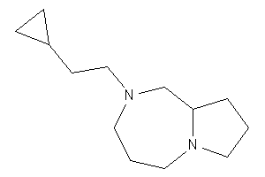 Image of 2-(2-cyclopropylethyl)-1,3,4,5,7,8,9,9a-octahydropyrrolo[1,2-a][1,4]diazepine