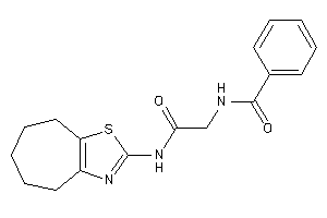 Image of N-[2-keto-2-(5,6,7,8-tetrahydro-4H-cyclohepta[d]thiazol-2-ylamino)ethyl]benzamide