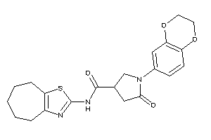1-(2,3-dihydro-1,4-benzodioxin-6-yl)-5-keto-N-(5,6,7,8-tetrahydro-4H-cyclohepta[d]thiazol-2-yl)pyrrolidine-3-carboxamide