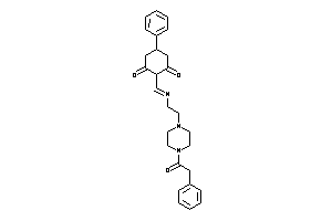 Image of 5-phenyl-2-[2-[4-(2-phenylacetyl)piperazino]ethyliminomethyl]cyclohexane-1,3-quinone