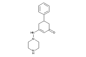 5-phenyl-3-(piperazinoamino)cyclohex-2-en-1-one