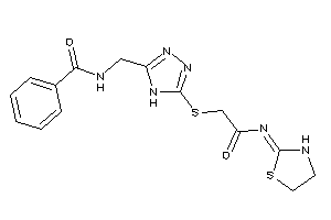 Image of N-[[5-[[2-keto-2-(thiazolidin-2-ylideneamino)ethyl]thio]-4H-1,2,4-triazol-3-yl]methyl]benzamide