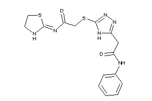 Image of 2-[5-[[2-keto-2-(thiazolidin-2-ylideneamino)ethyl]thio]-4H-1,2,4-triazol-3-yl]-N-phenyl-acetamide