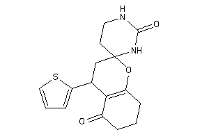 Image of 4-(2-thienyl)spiro[4,6,7,8-tetrahydro-3H-chromene-2,4'-hexahydropyrimidine]-2',5-quinone