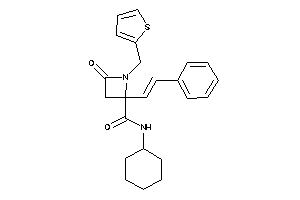 N-cyclohexyl-4-keto-2-styryl-1-(2-thenyl)azetidine-2-carboxamide