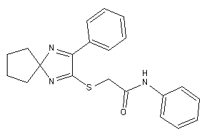 Image of N-phenyl-2-[(3-phenyl-1,4-diazaspiro[4.4]nona-1,3-dien-2-yl)thio]acetamide
