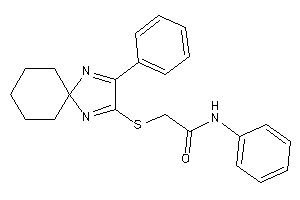 Image of N-phenyl-2-[(3-phenyl-1,4-diazaspiro[4.5]deca-1,3-dien-2-yl)thio]acetamide
