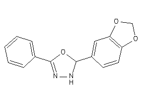 2-(1,3-benzodioxol-5-yl)-5-phenyl-2,3-dihydro-1,3,4-oxadiazole