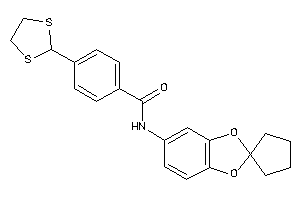 Image of 4-(1,3-dithiolan-2-yl)-N-spiro[1,3-benzodioxole-2,1'-cyclopentane]-5-yl-benzamide