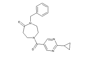 4-benzyl-1-(2-cyclopropylpyrimidine-5-carbonyl)-1,4-diazepan-5-one