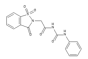 N-(phenylcarbamoyl)-2-(1,1,3-triketo-1,2-benzothiazol-2-yl)acetamide