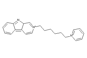 2-(6-pyridin-1-ium-1-ylhexyl)-9aH-$b-carbolin-2-ium