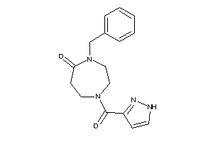 4-benzyl-1-(1H-pyrazole-3-carbonyl)-1,4-diazepan-5-one