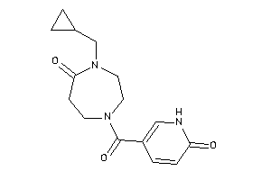 Image of 4-(cyclopropylmethyl)-1-(6-keto-1H-pyridine-3-carbonyl)-1,4-diazepan-5-one