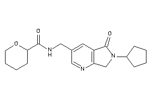 Image of N-[(6-cyclopentyl-5-keto-7H-pyrrolo[3,4-b]pyridin-3-yl)methyl]tetrahydropyran-2-carboxamide