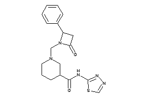 Image of 1-[(2-keto-4-phenyl-azetidin-1-yl)methyl]-N-(1,3,4-thiadiazol-2-yl)nipecotamide