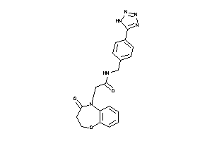 Image of 2-(4-keto-2,3-dihydro-1,5-benzoxazepin-5-yl)-N-[4-(1H-tetrazol-5-yl)benzyl]acetamide
