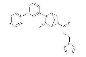 Image of 2-(3-phenylphenyl)-5-(3-pyrazol-1-ylpropanoyl)-2,5-diazabicyclo[2.2.1]heptan-3-one