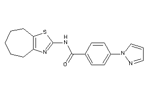 Image of 4-pyrazol-1-yl-N-(5,6,7,8-tetrahydro-4H-cyclohepta[d]thiazol-2-yl)benzamide