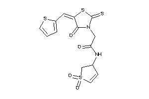 Image of N-(1,1-diketo-2,3-dihydrothiophen-3-yl)-2-[4-keto-5-(2-thenylidene)-2-thioxo-thiazolidin-3-yl]acetamide