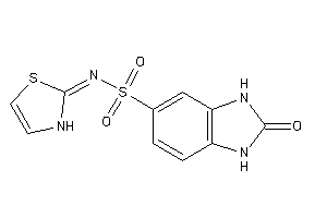 Image of 2-keto-N-(4-thiazolin-2-ylidene)-1,3-dihydrobenzimidazole-5-sulfonamide
