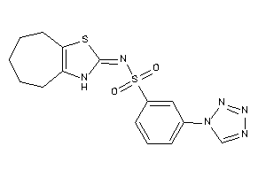 N-(3,4,5,6,7,8-hexahydrocyclohepta[d]thiazol-2-ylidene)-3-(tetrazol-1-yl)benzenesulfonamide