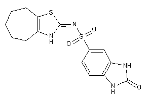 N-(3,4,5,6,7,8-hexahydrocyclohepta[d]thiazol-2-ylidene)-2-keto-1,3-dihydrobenzimidazole-5-sulfonamide