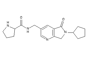 Image of N-[(6-cyclopentyl-5-keto-7H-pyrrolo[3,4-b]pyridin-3-yl)methyl]pyrrolidine-2-carboxamide